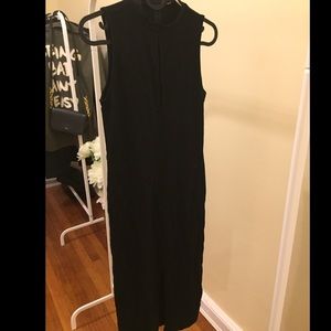 Midi high neck black dress